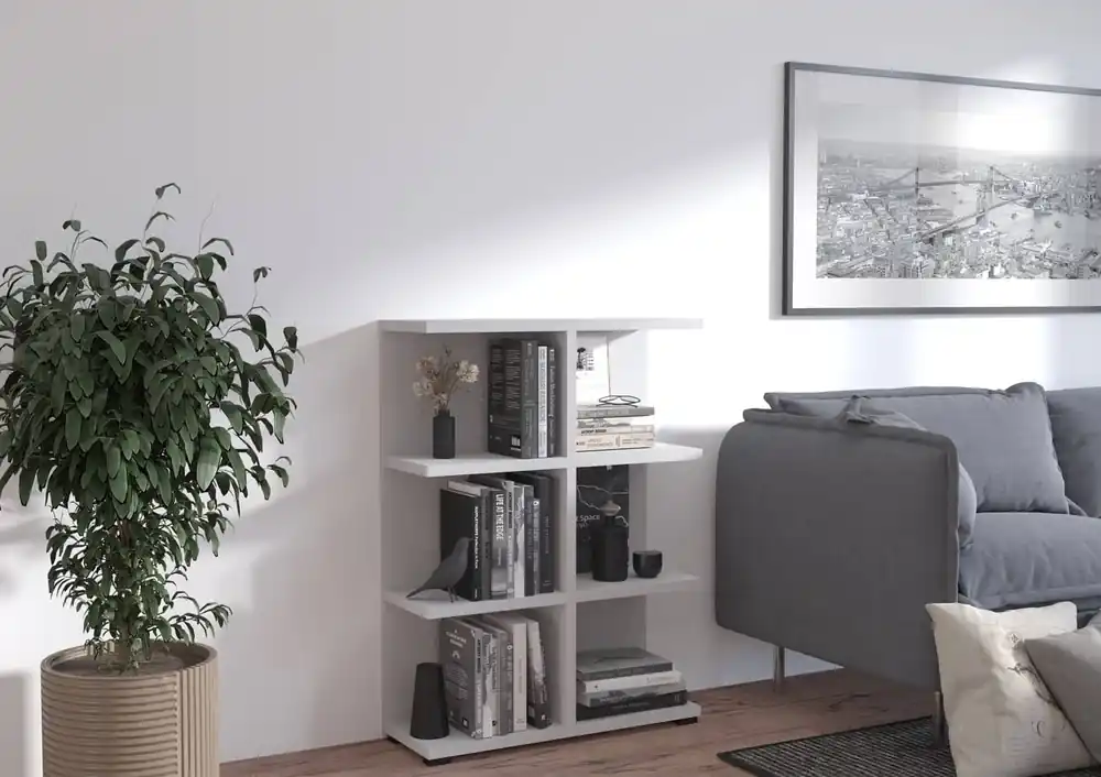 Versand Am Gleichen Tag Bücherregal Even 84 cm hellgrau ideales Bücherregal für Büro Arbeitszimmer oder Jugendzimmer hochwertige Verarbeitung