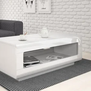 Knallerangebot Couchtisch Tulsa 110 cm weiß / weiß glänzend moderne und praktische Lösung für moderne und klassische Stil Wohnzimmer
