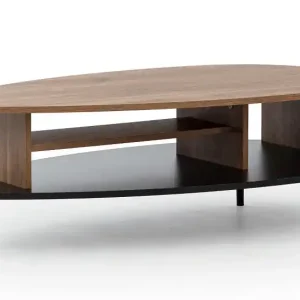 Apallo Couchtisch Eiche Brandy Castello unverwechselbares Design Tisch auf einem Metallsockel auslaufsicher Platte gesetzt Expressversand