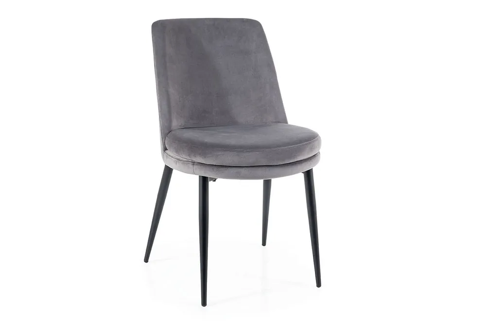 Kayla grau gepolstert Stuhl modern und funktional Esszimmerstuhl mit Metallbeinen Echt
