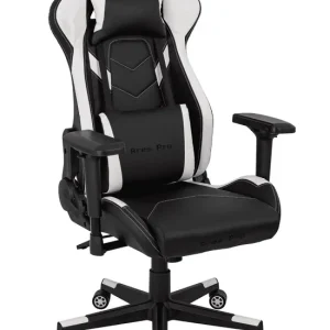 Gaming-Sessel Ares Pro schwarz/weiß komfortabler und funktionaler Sessel mit verstellbaren Armlehnen stabiles Metallgestell Neu Im Sortiment