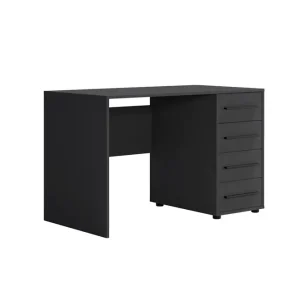 Maxione Schreibtisch 120 cm schwarz moderner Schreibtisch mit Schubladen universelles Design ideal für ein Jugendzimmer oder Büro Begrenztes Angebot