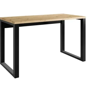Sofort Bestellen Maxi-Schreibtisch 130 cm artisan Eiche / schwarz stylischer Schreibtisch für Home-Office oder Jugendzimmer stabiles Untergestell im Loft-Stil
