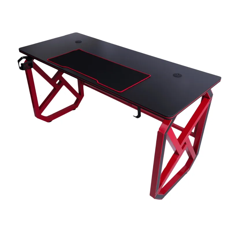 Frag gaming desk schwarz/rot funktioneller und ergonomischer Schreibtisch minimalistisches Möbeldesign unterstützt durch eine stabile Konstruktion Jetzt Kaufen