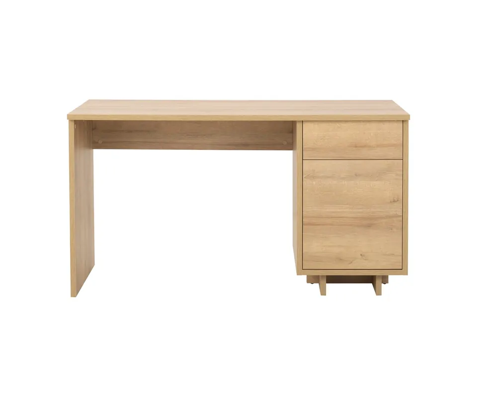 Schreibtisch Noma 138 cm Eiche riviera elegantes Design schlichte Form des Möbels passend zu jeder Einrichtung Schreibtischfronten mit Push-to-Open-System Highlight