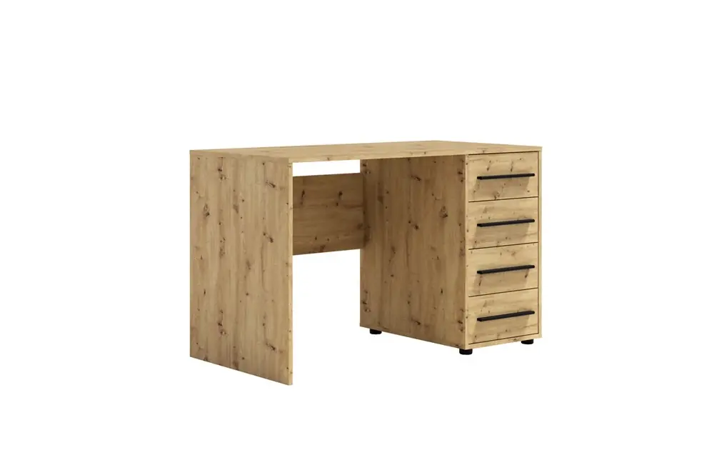 Schreibtisch Maxione 120 cm Eiche handwerklich moderner Schreibtisch mit Schubladen universelles Design ideal für ein Jugendzimmer oder Büro Neue Kollektion