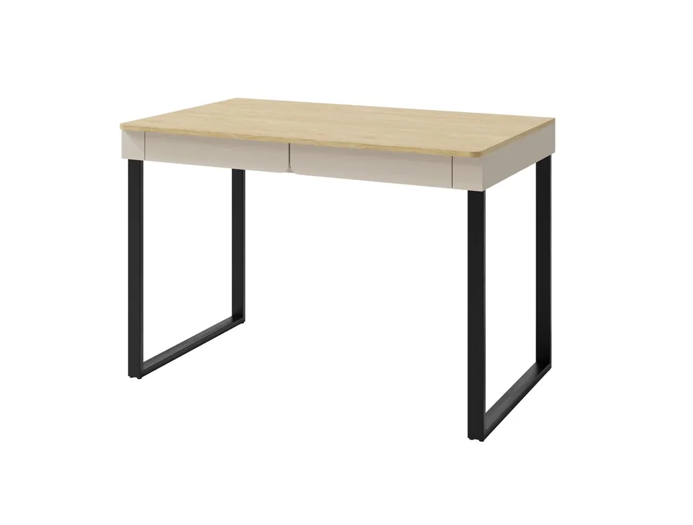 Schreibtisch mit Schubladen Paguro 125 cm sandbeige / geölte Eiche stilvoll und funktionell für Jugendzimmer oder Büro Top-Angebot