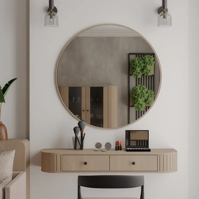 Zertifiziert Hängende Konsole Ovalio 123 cm Eiche cremona funktionelle und vielseitige Ergänzung zum Wohnzimmer oder Schlafzimmer abgerundete Form stilvolle Fräsen