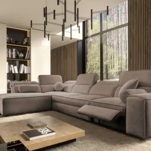 Ecksofa mit Schlaffunktion Viano XI Lux hellbraun links Design-Ecksofa mit ausziehbarem Fußteil und Bettzeugstaufach Solange Der Vorrat Reicht