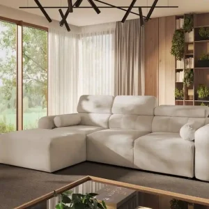 Must-Have Ecksofa mit Schlaffunktion Cantare beige links funktionelles und bequemes Ecksofa mit modernem Design Plüschstoff