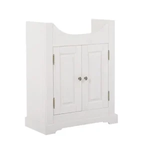 Waschbeckenschrank Romantic 65 cm weiß äußerst eleganter Schrank im klassischen Stil aus Holz Metallgriffe Sonderangebot