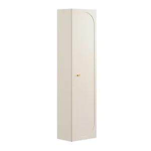 Wochenendangebot Badezimmer Schrank Donna Sand 35 cm beige elegantes Schrankdesign mit dekorativer Umrandung an der Front goldener Griff