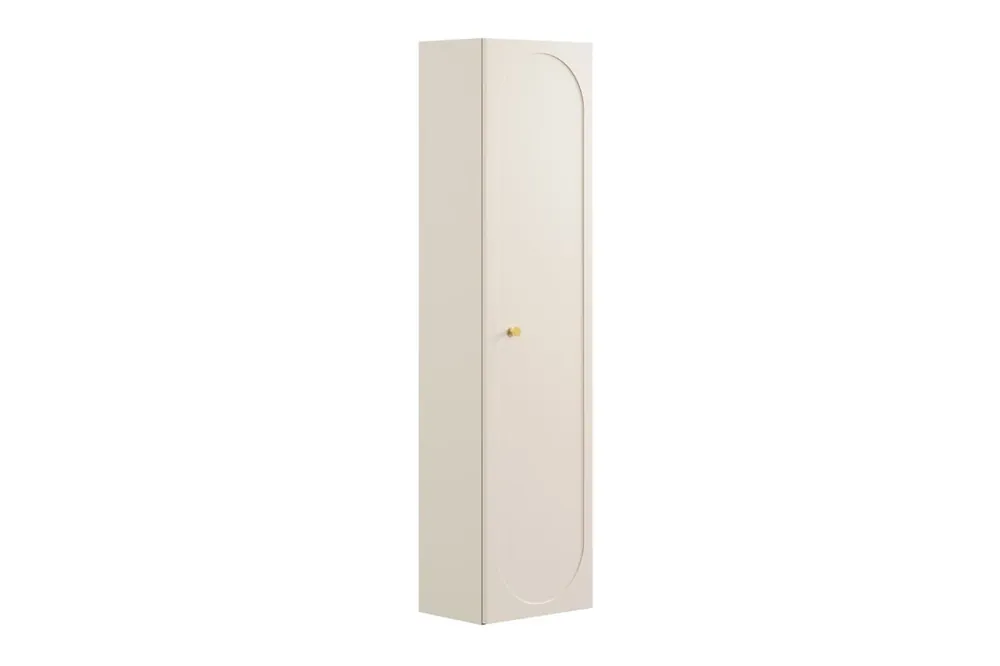 Wochenendangebot Badezimmer Schrank Donna Sand 35 cm beige elegantes Schrankdesign mit dekorativer Umrandung an der Front goldener Griff