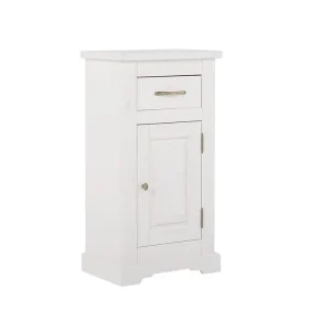 Badezimmer Schrank Romantic 45 cm weiß unkonventionelles Design Schrank aus Holz dezente Fräsungen an der Frontstruktur Knallerangebot