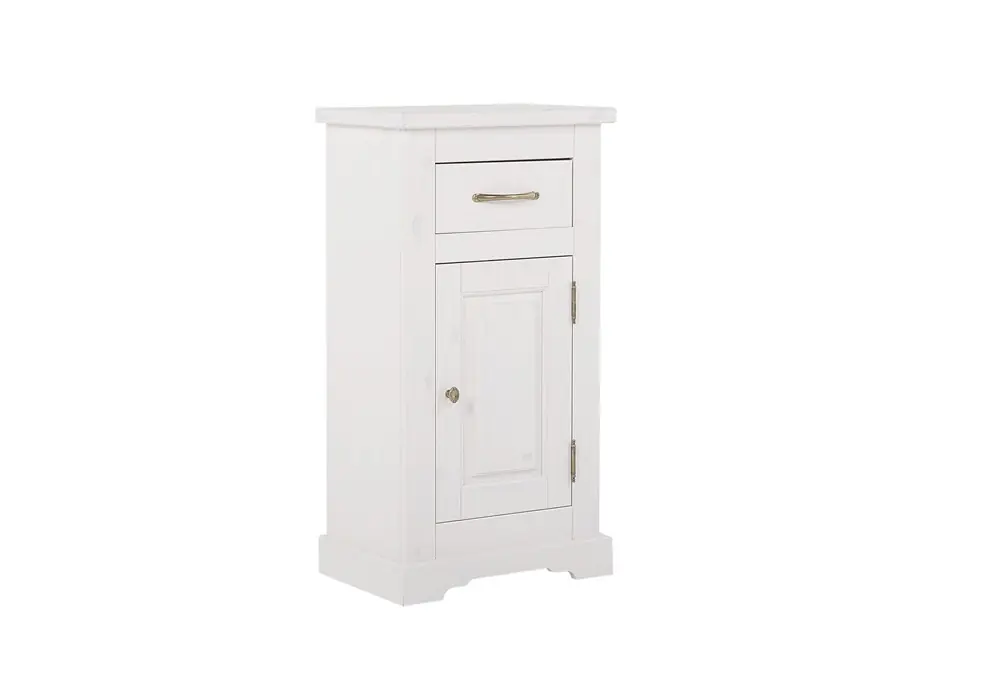 Badezimmer Schrank Romantic 45 cm weiß unkonventionelles Design Schrank aus Holz dezente Fräsungen an der Frontstruktur Knallerangebot