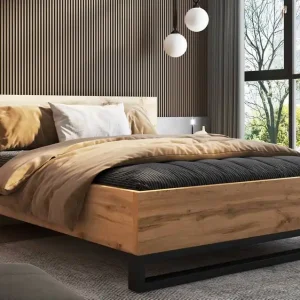 Bett Halle S 180x200 Eiche wotan stilvolles Design stabiles Bett für Schlafzimmer mit interessantem Design universelle Farben Sichere Zahlung