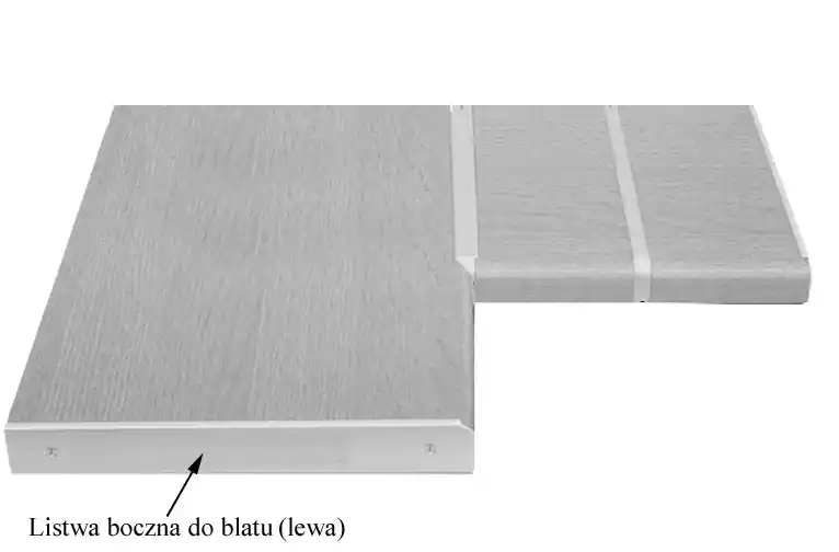 Neuheit Seitenabschlussleiste links für Küchenarbeitsplatte 28 mm Aluminium