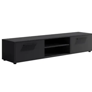 Kracherpreis RTV-Schrank Maxione 190 cm schwarz geräumiger TV-Schrank im klassischen Stil einfache Konstruktion universelle Farben
