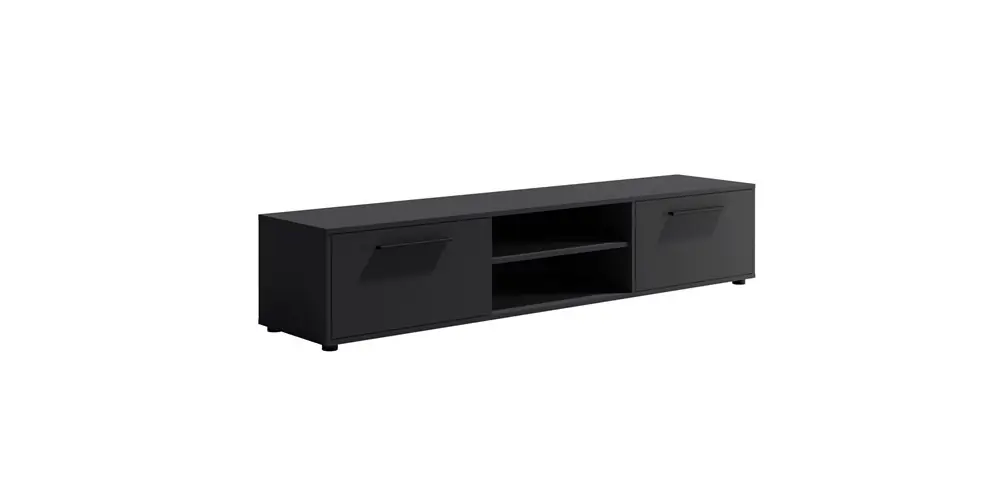Kracherpreis RTV-Schrank Maxione 190 cm schwarz geräumiger TV-Schrank im klassischen Stil einfache Konstruktion universelle Farben