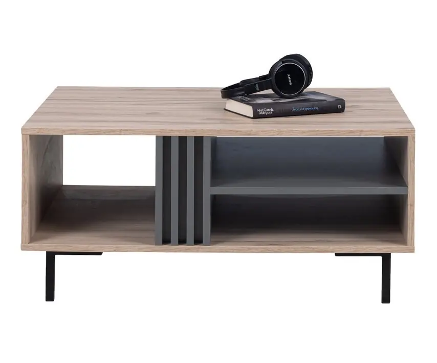 Couchtisch Estan Eiche estana hell / anthrazit modernes Design auslaufsichere Platte Beliebt