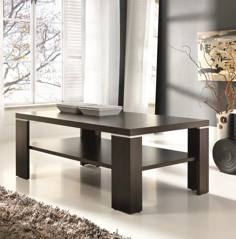 Couchtisch Achilles 68 cm Kastanie Wenge modernes Möbeldesign Kante des Couchtisches ist mit speziellem Furnier bearbeitet worden Nur Für Kurze Zeit