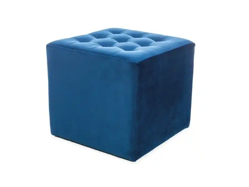 Super-Preis Lori Pouffe 39 cm marineblau idealer Hocker schmutz- und kratzfest Sitzpouffe mit bequemer Sitzfläche zart gesteppt