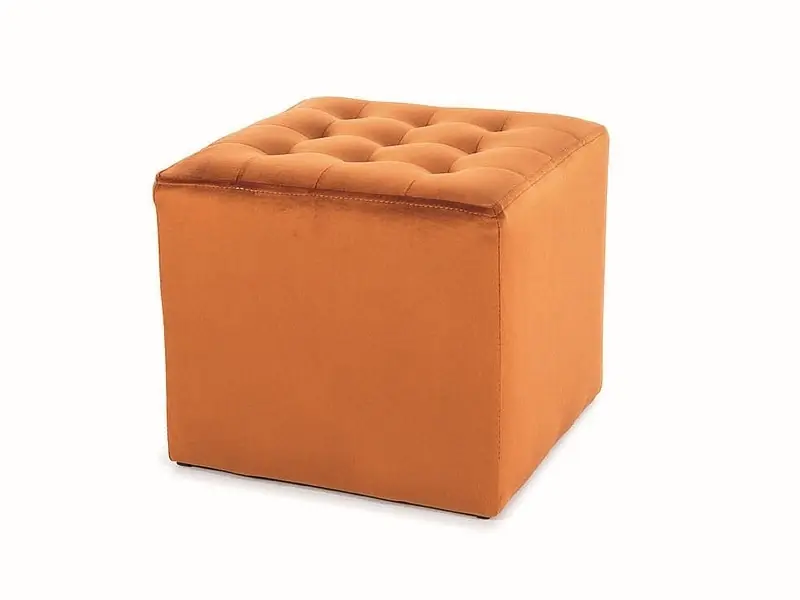 Lori Pouffe 39 cm Zimt idealer Fußhocker flecken- und kratzfest Sitzpouffe mit bequemer Sitzfläche zart gesteppt Beliebt