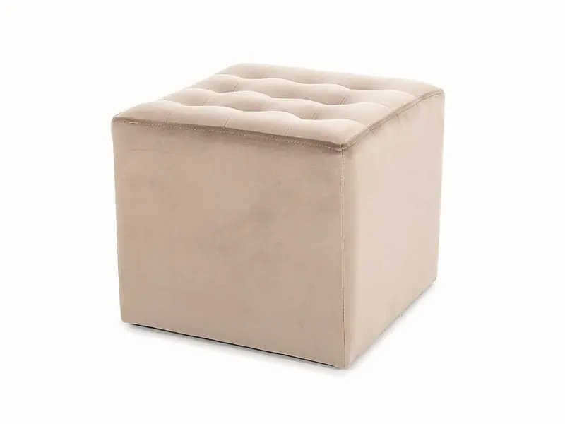 Garantierte Lieferung Lori Pouffe 39 cm beige idealer Hocker schmutz- und kratzfest Sitzpouffe mit bequemer Sitzfläche zart gesteppt