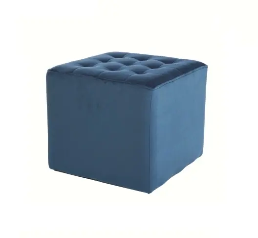 Lori Pouffe 39 cm türkis idealer Fußhocker schmutz- und kratzfest Sitzpouffe mit bequemer Sitzfläche zart gesteppt Knallerangebot