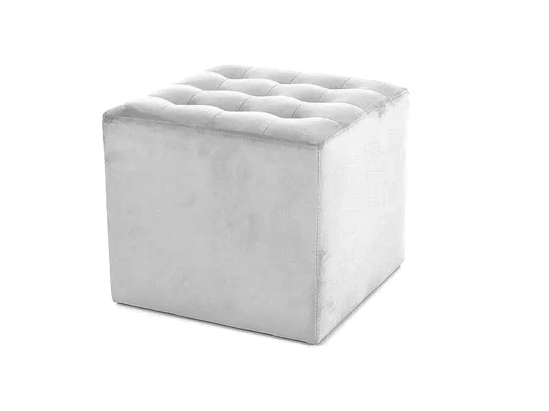 Lori Pouffe 39 cm hellgrau idealer Hocker schmutz- und kratzfest Sitzpouffe mit bequemer Sitzfläche zart gesteppt Neuheit
