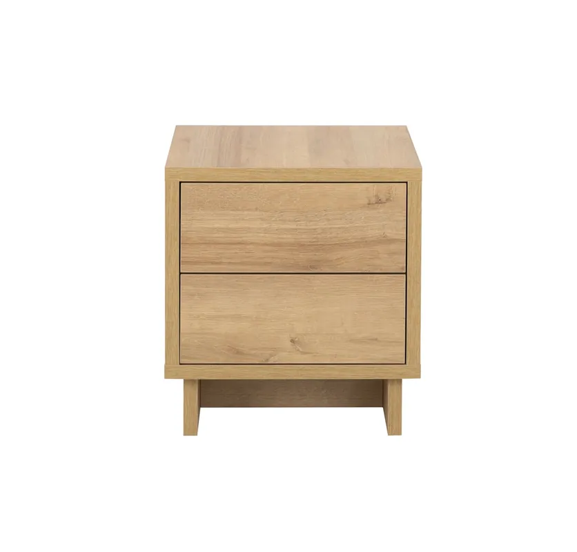 Nachttisch mit Schubladen Noma Eiche Riviera elegantes Design einfache Form von Möbeln, die in jedes Interieur passen Schrankfronten mit Push-to-Open-System Saisonangebot
