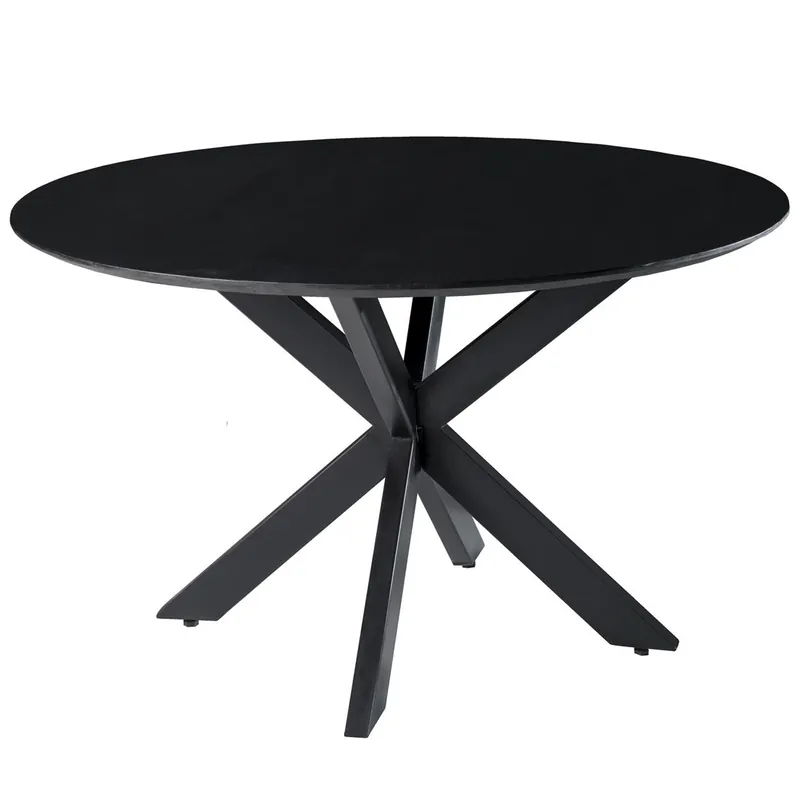 Markenprodukt Esstisch Oslo rund Ø 130 cm Akazie Metall schwarz