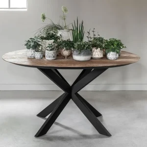 DTP Home Esstisch Shape Ø 130 cm Teakholz Metall Neue Kollektion