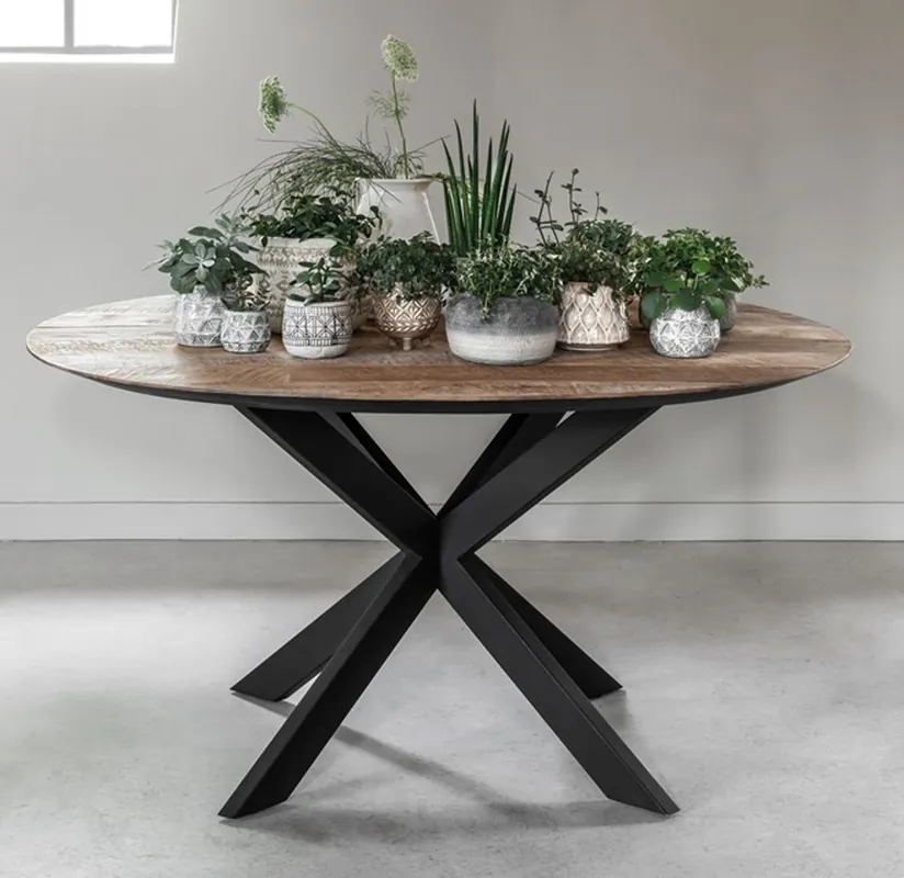 DTP Home Esstisch Shape Ø 130 cm Teakholz Metall Neue Kollektion