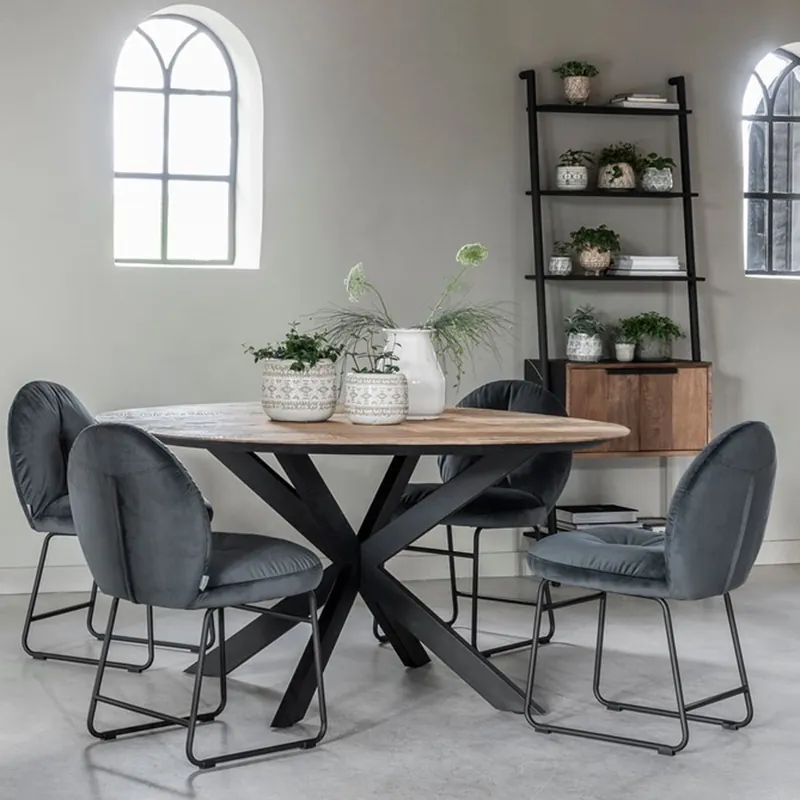 Sofort Bestellen DTP Home Esstisch Shape Ø 150 cm Teakholz Metall