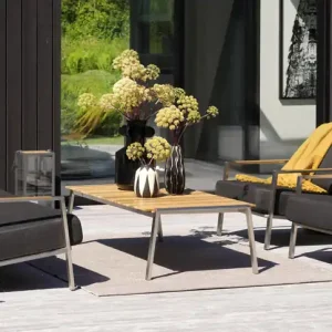 exclusive Garten Loungegruppe NAOS aus Edelstahl Teakholz Knallerangebot