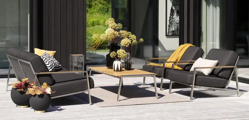 exclusive Garten Loungegruppe NAOS aus Edelstahl Teakholz Knallerangebot