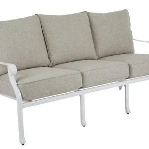 Neue Ware Nostalgie 3 Sitzer Gartenbank ARRAS weiss Aluminium incl Polster