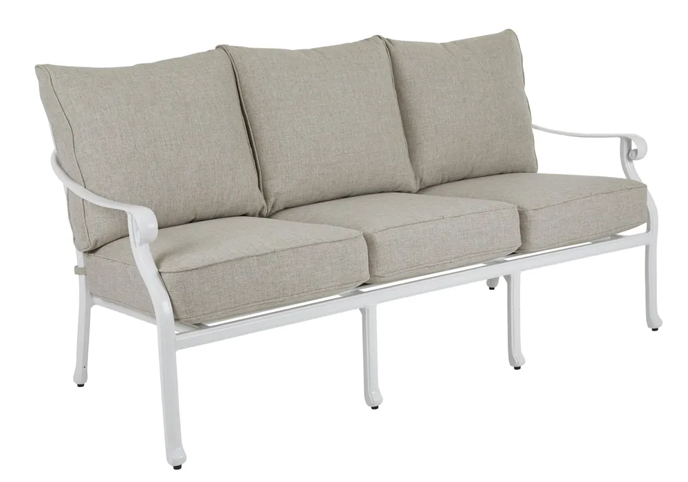 Neue Ware Nostalgie 3 Sitzer Gartenbank ARRAS weiss Aluminium incl Polster