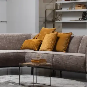 Ecksofa Statement Rib Cord taupe Chaiselongue links Sichere Zahlung