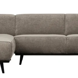 Günstig Ecksofa Statement Rib Cord lehmfarben Chaiselongue links