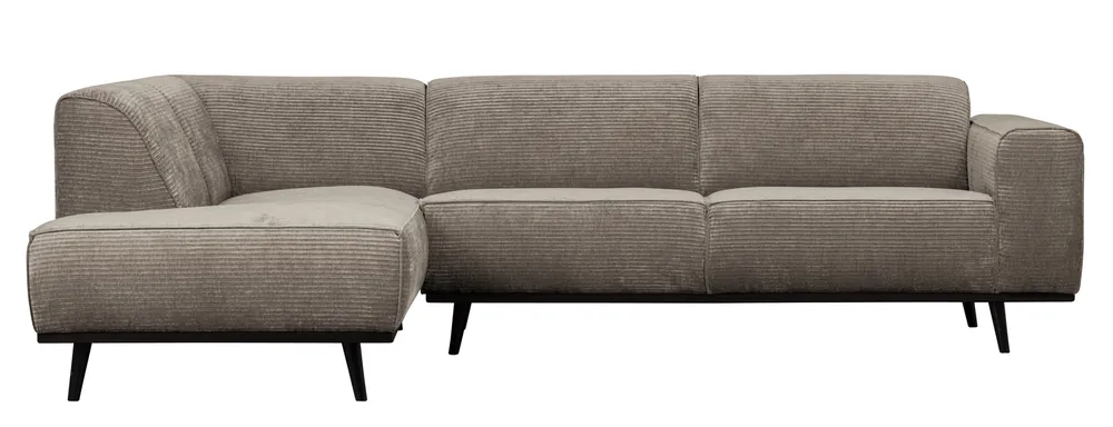 Günstig Ecksofa Statement Rib Cord lehmfarben Chaiselongue links