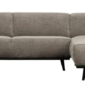 Billig Ecksofa Statement Rib Cord lehmfarben Chaiselongue rechts