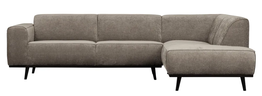 Billig Ecksofa Statement Rib Cord lehmfarben Chaiselongue rechts