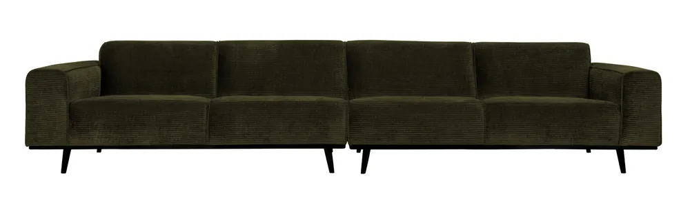 XL 4 Sitzer Sofa Statement Rib Cord warmgrün Couch Beliebt