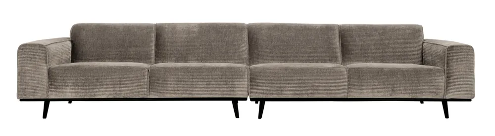 XL 4 Sitzer Sofa Statement Rib Cord lehmfarben Couch Begrenztes Angebot
