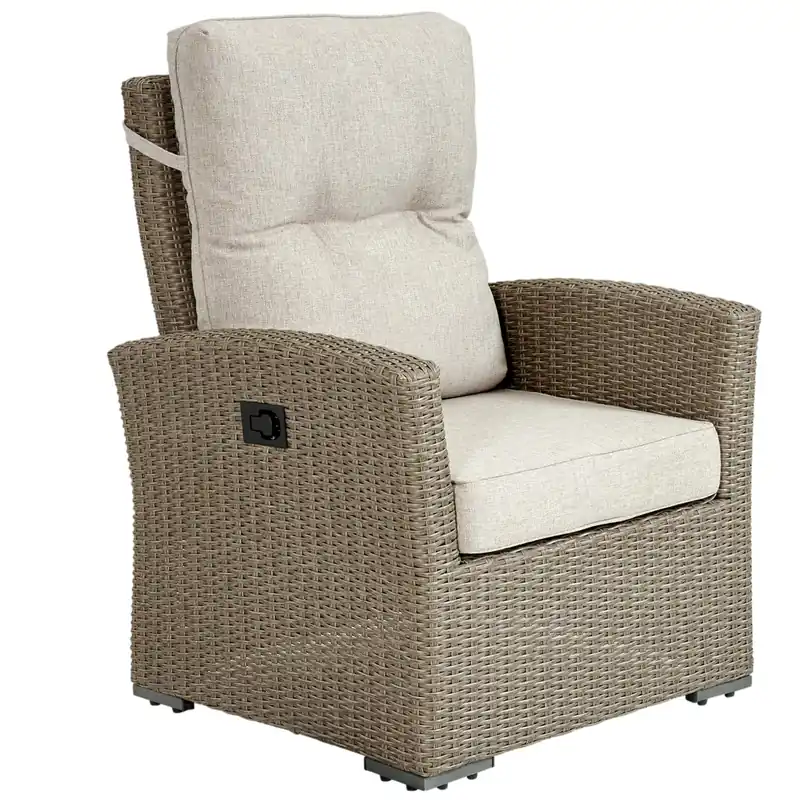 Gartensessel Ashfield beige verstellbar Polyrattan Preiswert