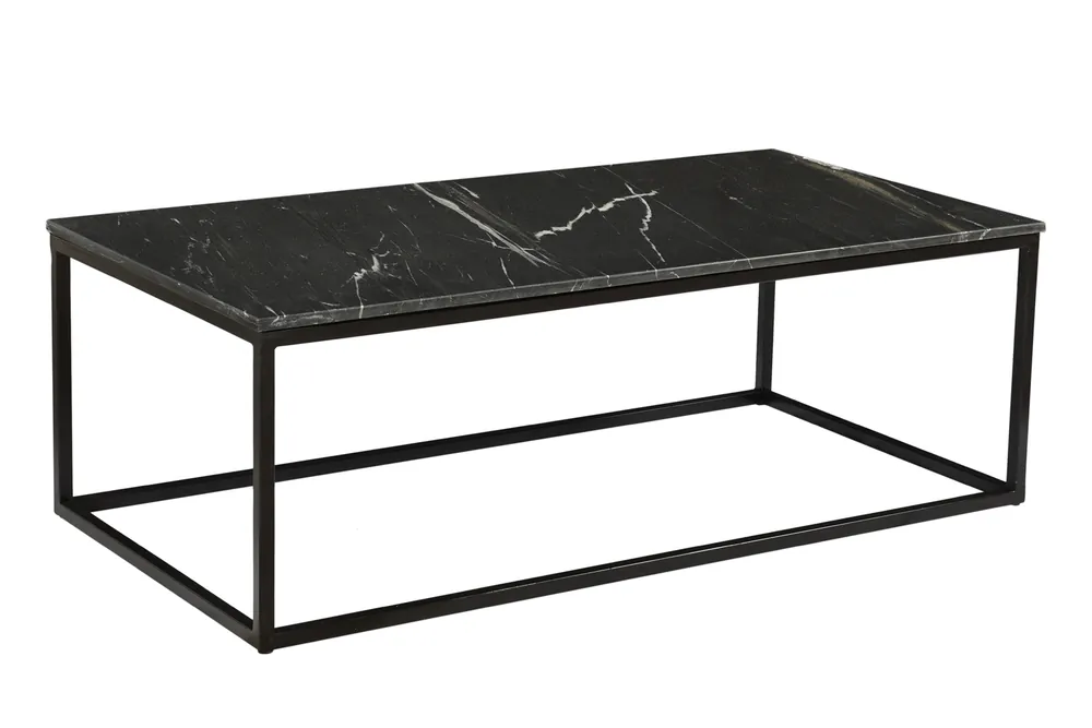 Sale Couchtisch Dion Marble 120 x 60 cm Metall Marmor schwarz
