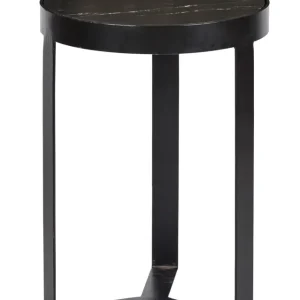 Bestelltisch Couchtisch Glennis Marble Ø 40 cm Metall Marmor schwarz Heißes Angebot