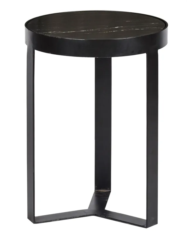 Bestelltisch Couchtisch Glennis Marble Ø 40 cm Metall Marmor schwarz Heißes Angebot